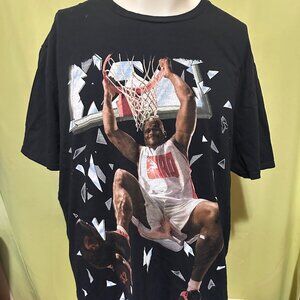Shaq Shaquille O'Neal Broken Backboard Men's Black T Shirt Size 2XL XXL